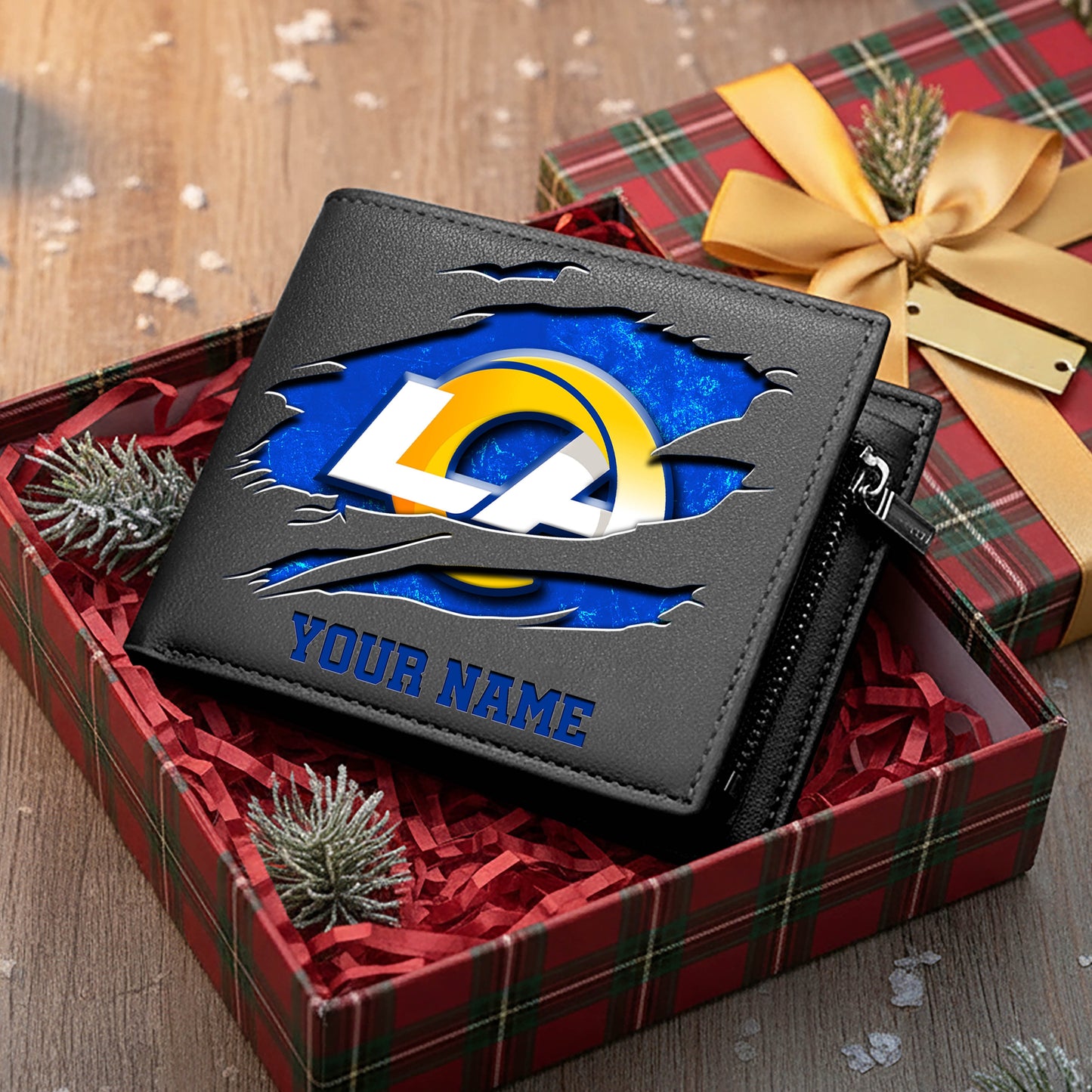LIMITED EDITION - NEW CUSTOMIZED NFL22 LAR LOS ANGELES RAMS LEATHER WALLET