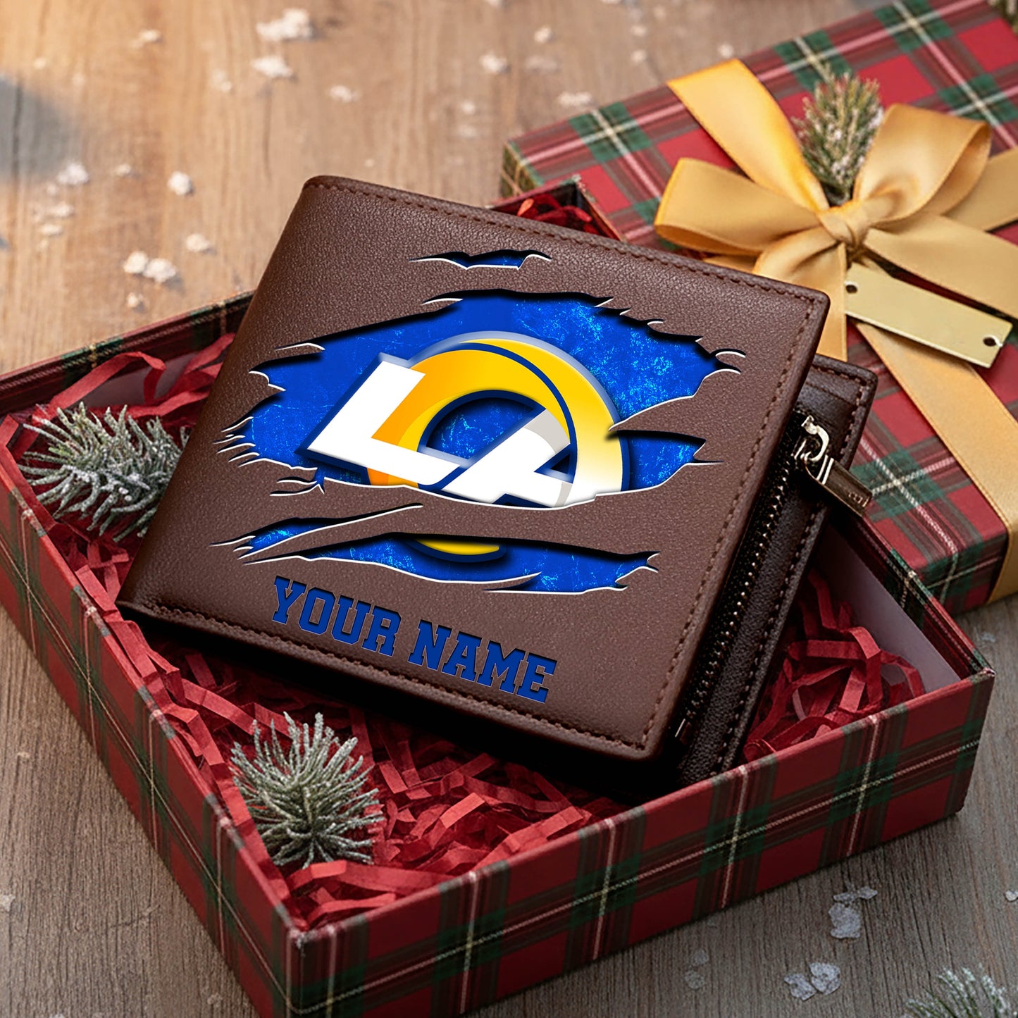 LIMITED EDITION - NEW CUSTOMIZED NFL22 LAR LOS ANGELES RAMS LEATHER WALLET
