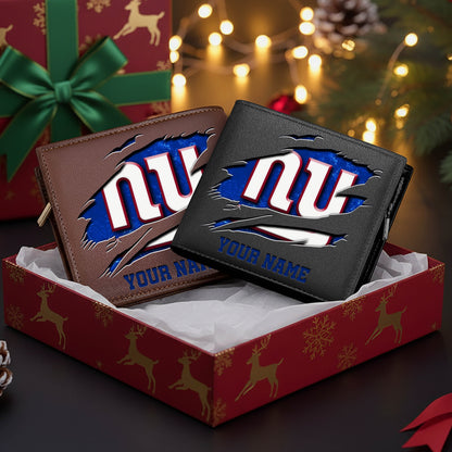 LIMITED EDITION - NEW CUSTOMIZED NFL32 NYG NEW YORK GIANTS LEATHER WALLET
