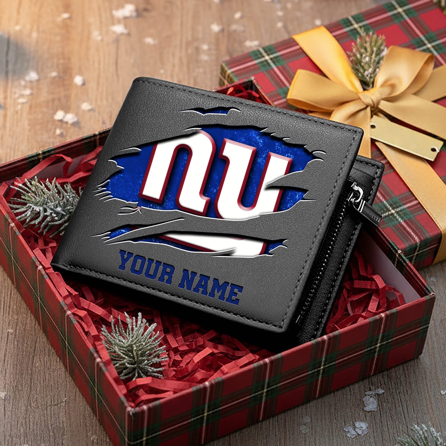 LIMITED EDITION - NEW CUSTOMIZED NFL32 NYG NEW YORK GIANTS LEATHER WALLET