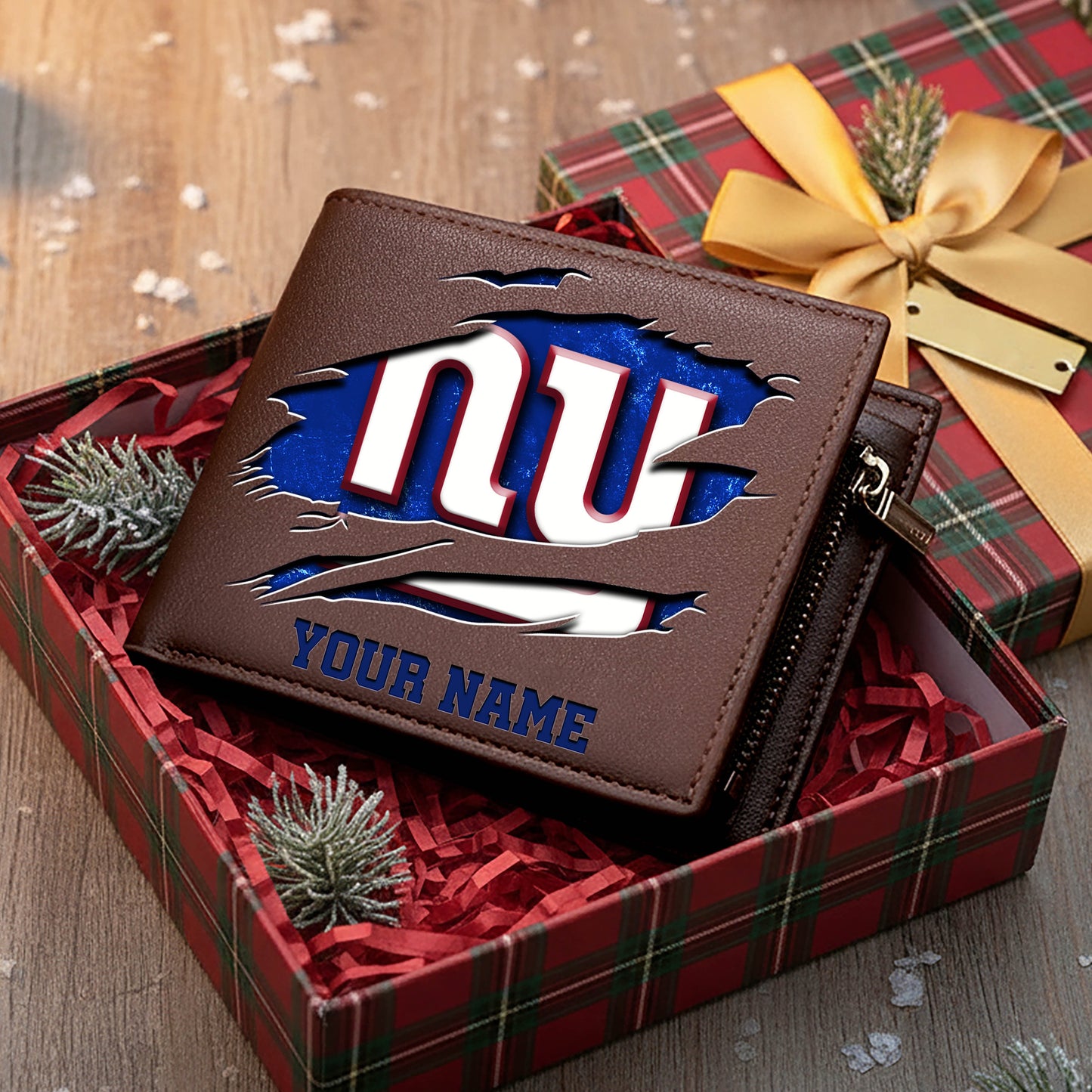 LIMITED EDITION - NEW CUSTOMIZED NFL32 NYG NEW YORK GIANTS LEATHER WALLET