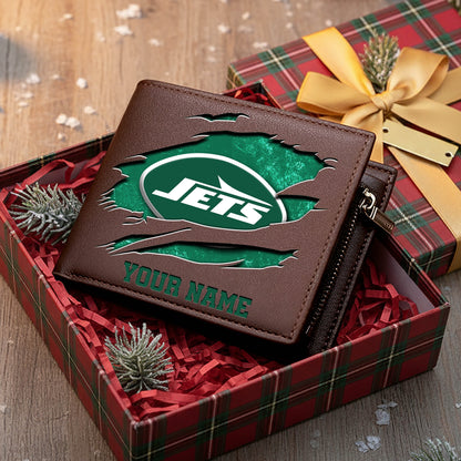 LIMITED EDITION - NEW CUSTOMIZED NFL25 NYJ NEW YORK JETS LEATHER WALLET
