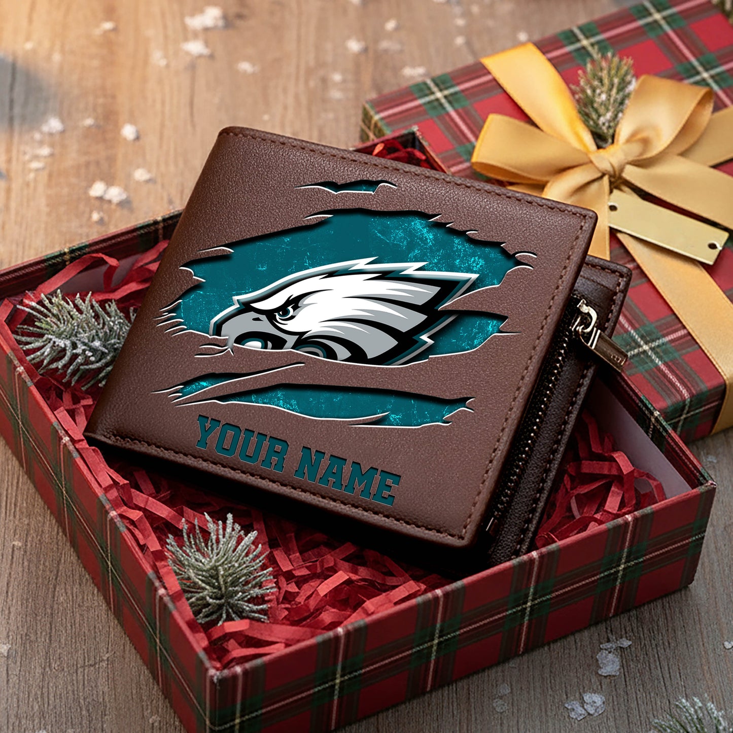 LIMITED EDITION - NEW CUSTOMIZED NFL02 PPE PHILADELPHIA EAGLES LEATHER WALLET