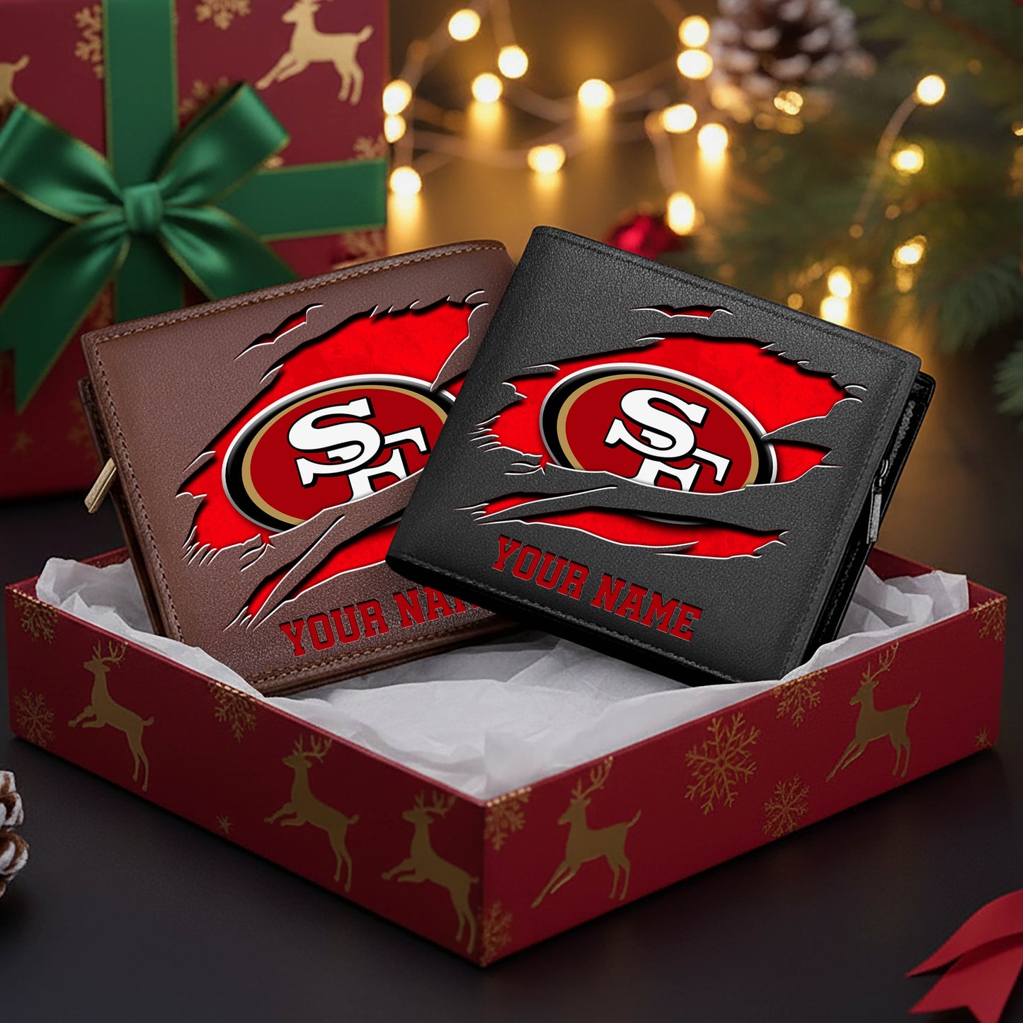 LIMITED EDITION - NEW CUSTOMIZED NFL11 SF49 SAN FRANCISCO 49ERS LEATHER WALLET