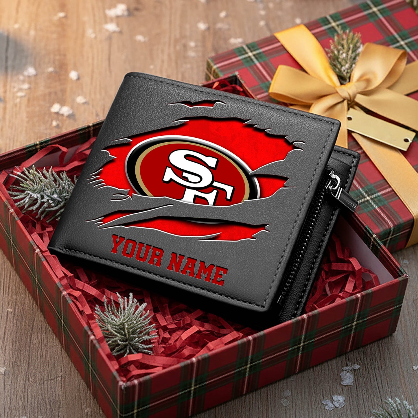 LIMITED EDITION - NEW CUSTOMIZED NFL11 SF49 SAN FRANCISCO 49ERS LEATHER WALLET
