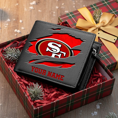 LIMITED EDITION - NEW CUSTOMIZED NFL11 SF49 SAN FRANCISCO 49ERS LEATHER WALLET