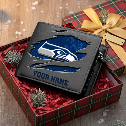 LIMITED EDITION - NEW CUSTOMIZED NFL06 SSH SEATTLE SEAHAWKS LEATHER WALLET