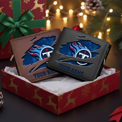 LIMITED EDITION - NEW CUSTOMIZED NFL31 TST TENNESSEE TITANS LEATHER WALLET