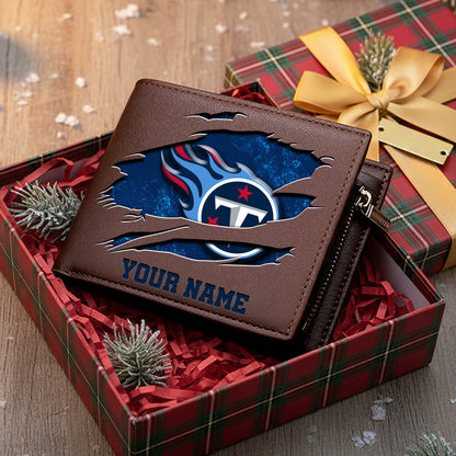 LIMITED EDITION - NEW CUSTOMIZED NFL31 TST TENNESSEE TITANS LEATHER WALLET