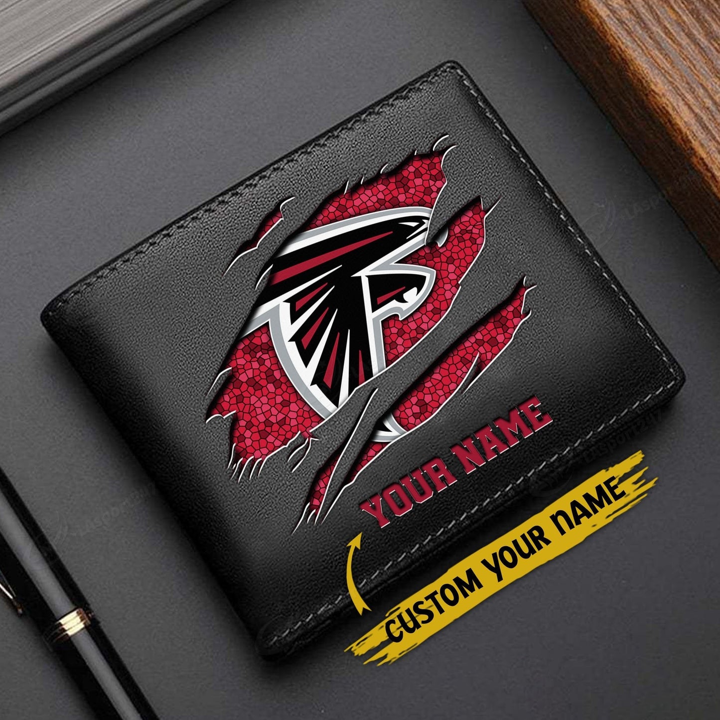 LIMITED EDITION - NEW CUSTOMIZED NFL18 ATF ATLANTA FALCONS LEATHER WALLET