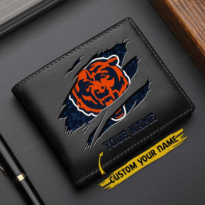 LIMITED EDITION - NEW CUSTOMIZED NFL26 CCB CHICAGO BEARS LEATHER WALLET