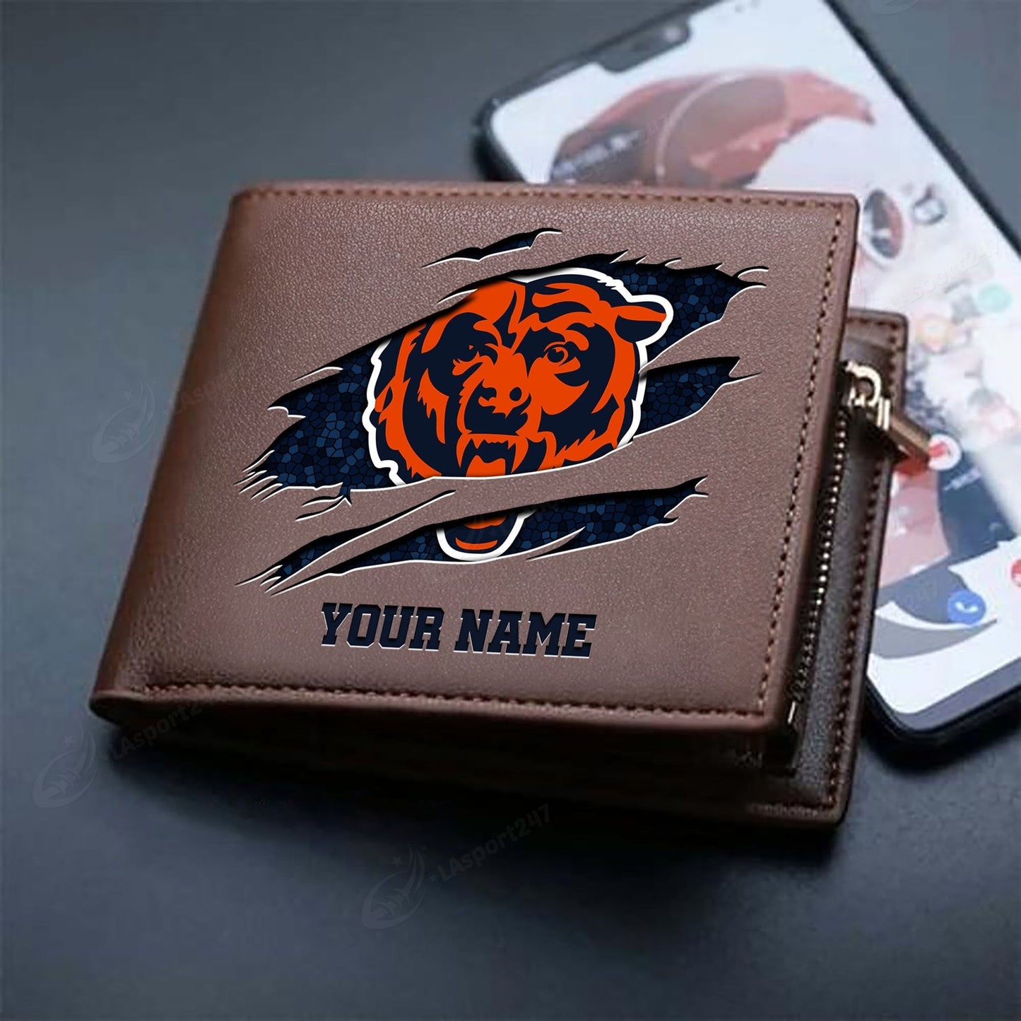 LIMITED EDITION - NEW CUSTOMIZED NFL26 CCB CHICAGO BEARS LEATHER WALLET