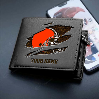 LIMITED EDITION - NEW CUSTOMIZED NFL29 CLB CLEVELAND BROWNS LEATHER WALLET