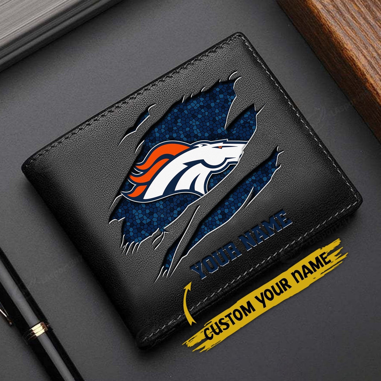 LIMITED EDITION - NEW CUSTOMIZED NFL13 DVB DENVER BRONCOS LEATHER WALLET