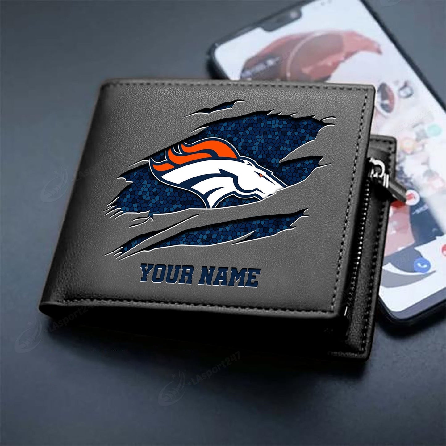 LIMITED EDITION - NEW CUSTOMIZED NFL13 DVB DENVER BRONCOS LEATHER WALLET