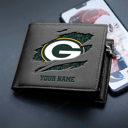 LIMITED EDITION - NEW CUSTOMIZED NFL08 GBP GREEN BAY PACKERS LEATHER WALLET