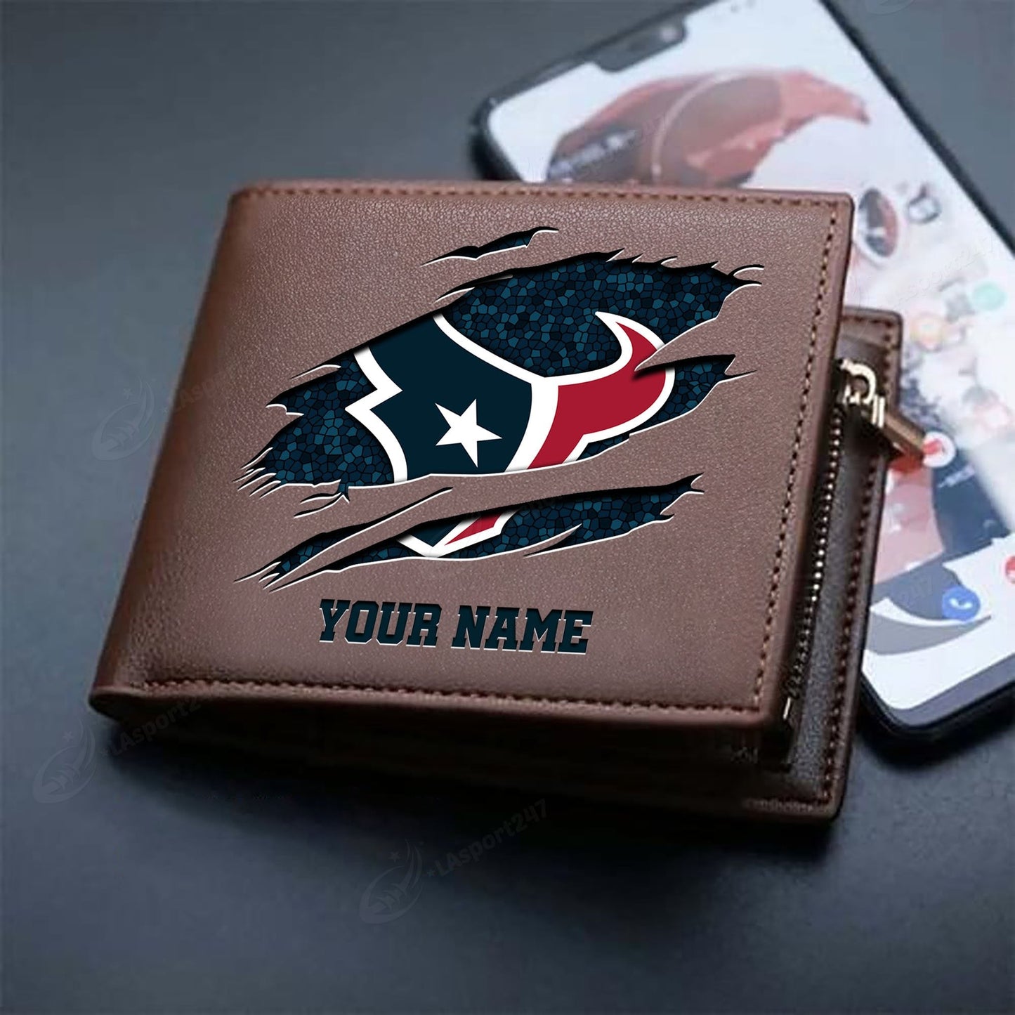 LIMITED EDITION - NEW CUSTOMIZED NFL15 HTT HOUSTON TEXANS LEATHER WALLET