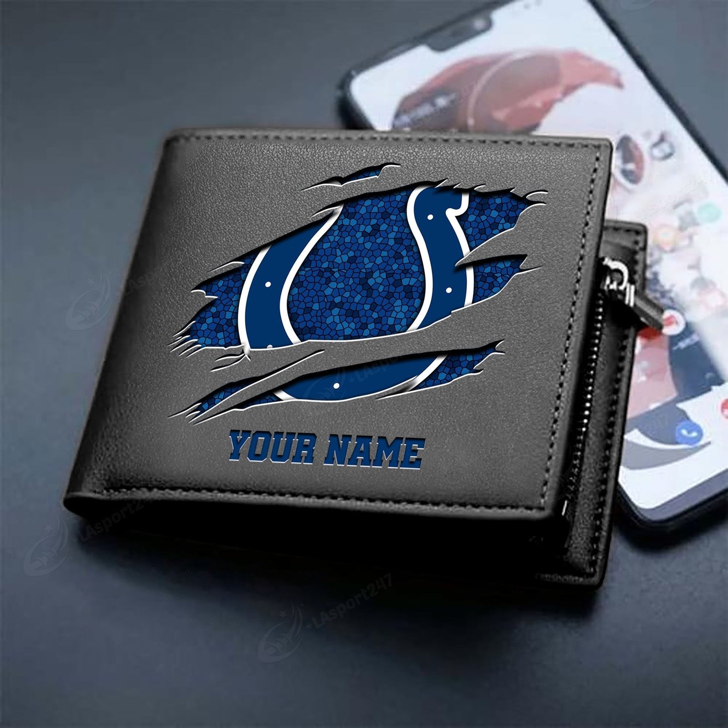 LIMITED EDITION - NEW CUSTOMIZED NFL17 IDC INDIANAPOLIS COLTS LEATHER WALLET