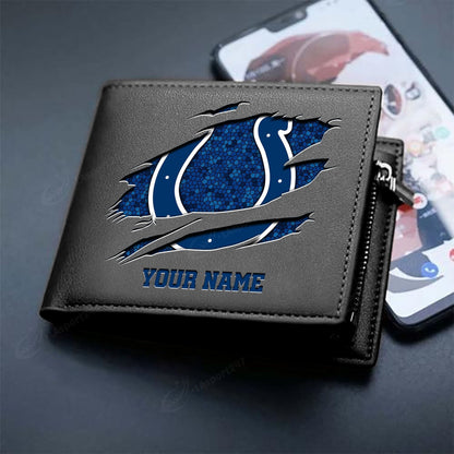 LIMITED EDITION - NEW CUSTOMIZED NFL17 IDC INDIANAPOLIS COLTS LEATHER WALLET