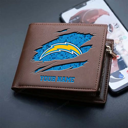 LIMITED EDITION - NEW CUSTOMIZED NFL09 LAC LOS ANGELES CHARGERS LEATHER WALLET