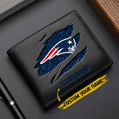 LIMITED EDITION - NEW CUSTOMIZED NFL27 NEP NEW ENGLAND PATRIOTS LEATHER WALLET