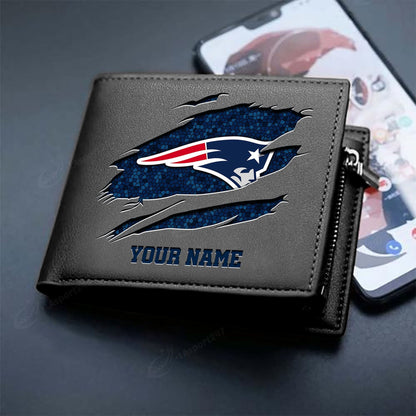LIMITED EDITION - NEW CUSTOMIZED NFL27 NEP NEW ENGLAND PATRIOTS LEATHER WALLET