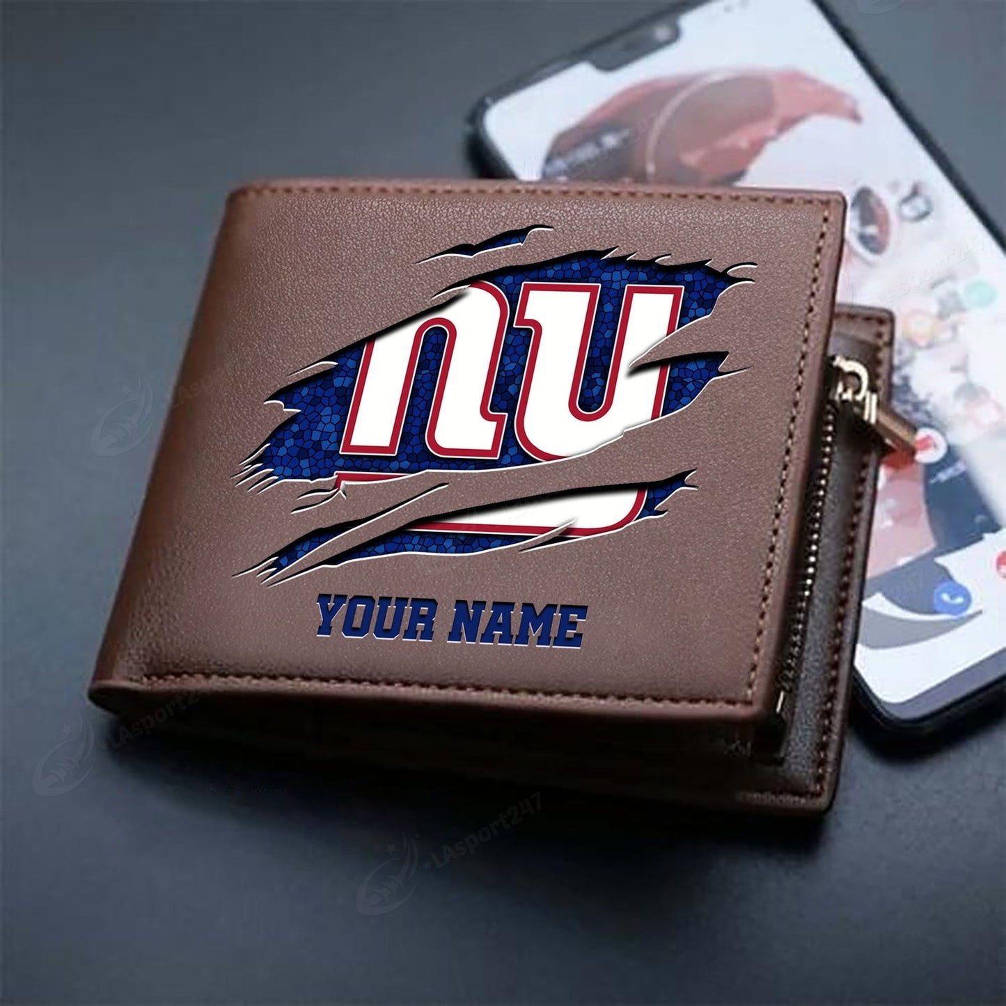 LIMITED EDITION - NEW CUSTOMIZED NFL32 NYG NEW YORK GIANTS LEATHER WALLET