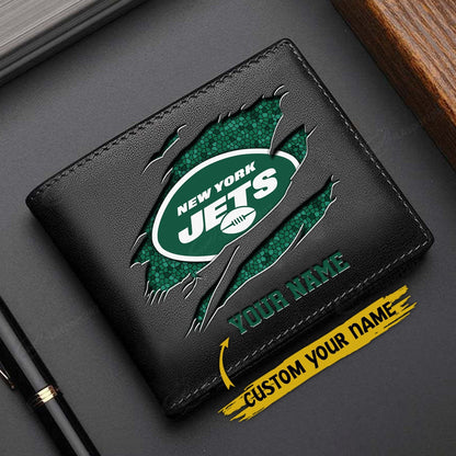 LIMITED EDITION - NEW CUSTOMIZED NFL25 NYJ NEW YORK JETS LEATHER WALLET