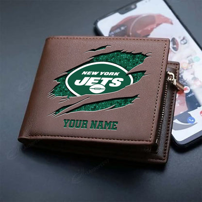 LIMITED EDITION - NEW CUSTOMIZED NFL25 NYJ NEW YORK JETS LEATHER WALLET