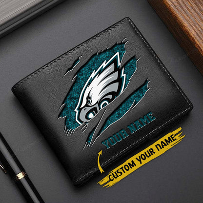 LIMITED EDITION - NEW CUSTOMIZED NFL02 PPE PHILADELPHIA EAGLES LEATHER WALLET