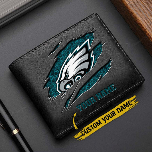 LIMITED EDITION - NEW CUSTOMIZED NFL02 PPE PHILADELPHIA EAGLES LEATHER WALLET