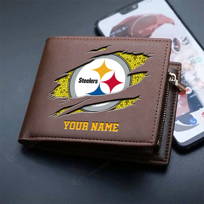 LIMITED EDITION - NEW CUSTOMIZED NFL14 PSB PITTSBURGH STEELERS LEATHER WALLET