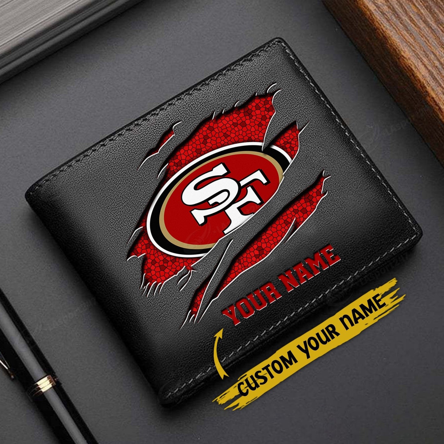 LIMITED EDITION - NEW CUSTOMIZED NFL11 SF49 SAN FRANCISCO 49ERS LEATHER WALLET