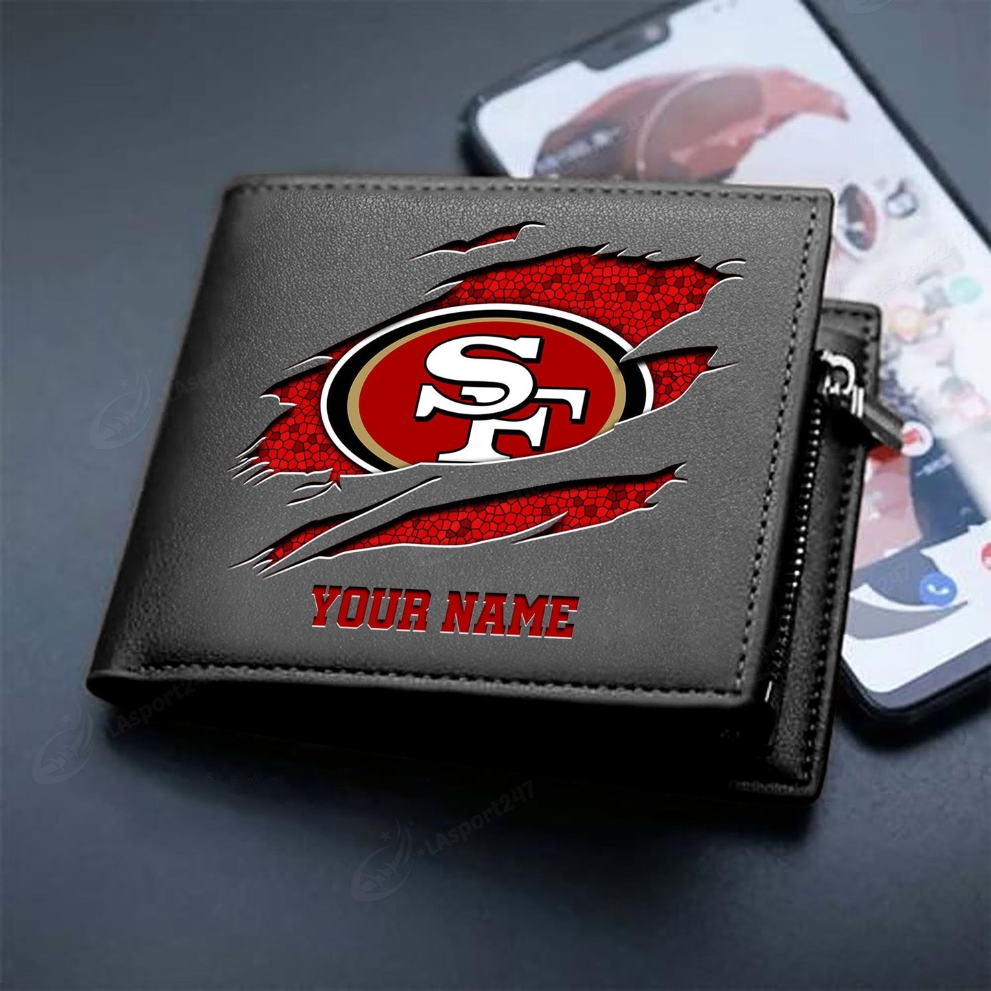 LIMITED EDITION - NEW CUSTOMIZED NFL11 SF49 SAN FRANCISCO 49ERS LEATHER WALLET