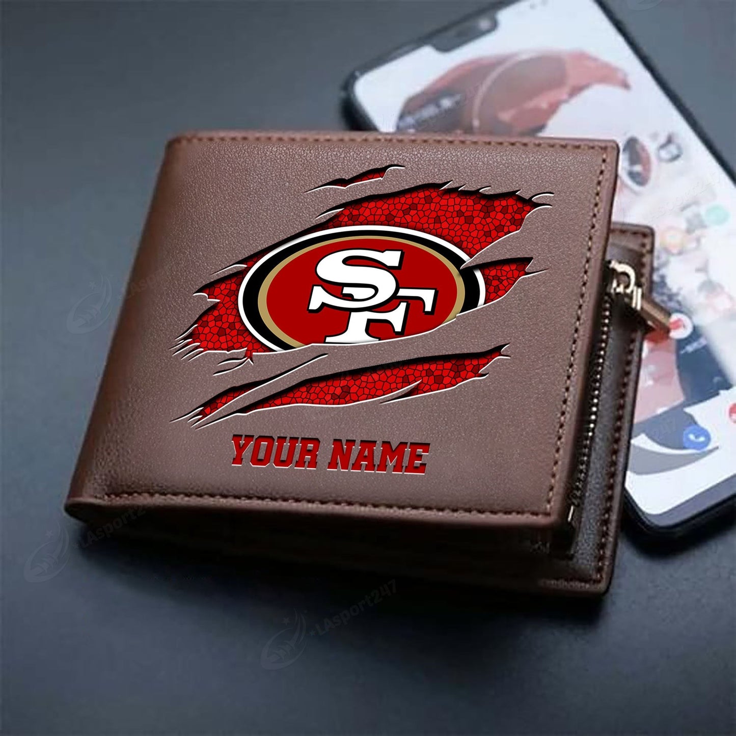 LIMITED EDITION - NEW CUSTOMIZED NFL11 SF49 SAN FRANCISCO 49ERS LEATHER WALLET