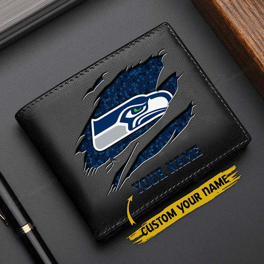 LIMITED EDITION - NEW CUSTOMIZED NFL06 SSH SEATTLE SEAHAWKS LEATHER WALLET