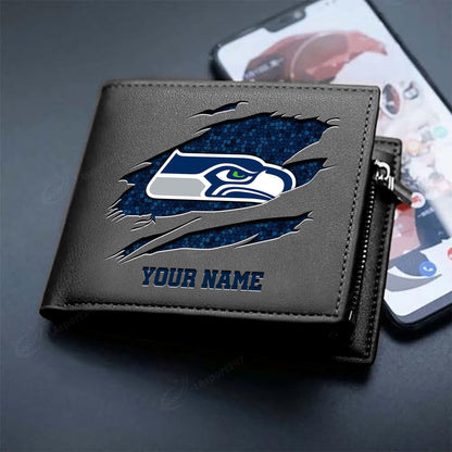 LIMITED EDITION - NEW CUSTOMIZED NFL06 SSH SEATTLE SEAHAWKS LEATHER WALLET