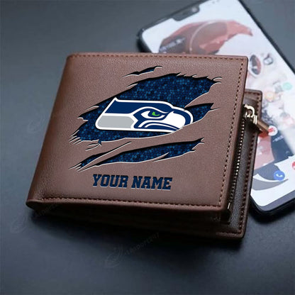 LIMITED EDITION - NEW CUSTOMIZED NFL06 SSH SEATTLE SEAHAWKS LEATHER WALLET