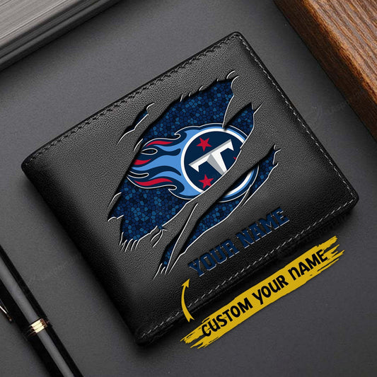 LIMITED EDITION - NEW CUSTOMIZED NFL31 TST TENNESSEE TITANS LEATHER WALLET