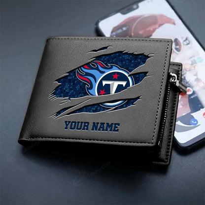 LIMITED EDITION - NEW CUSTOMIZED NFL31 TST TENNESSEE TITANS LEATHER WALLET