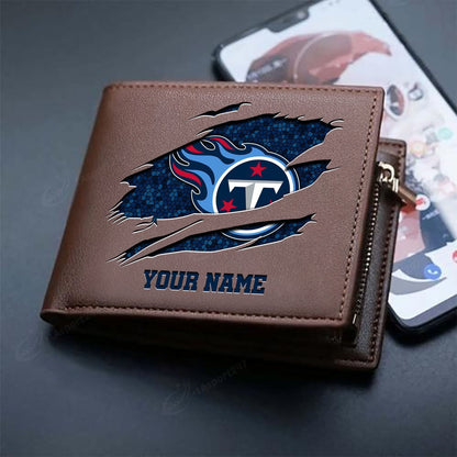 LIMITED EDITION - NEW CUSTOMIZED NFL31 TST TENNESSEE TITANS LEATHER WALLET
