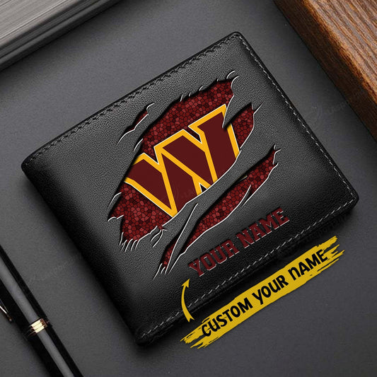 LIMITED EDITION - NEW CUSTOMIZED NFL12 WTC WASHINGTON COMMANDERS LEATHER WALLET