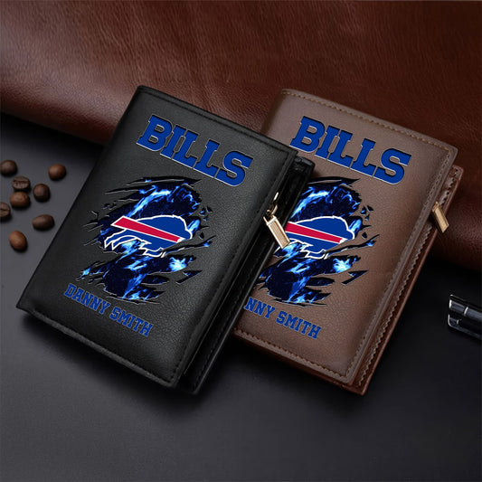 LIMITED EDITION - NEW CUSTOMIZED NFL19 MDP MIAMI DOLPHINS LEATHER VERTICAL WALLET