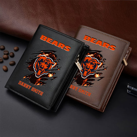 LIMITED EDITION - NEW CUSTOMIZED NFL26 CCB CHICAGO BEARS LEATHER VERTICAL WALLET