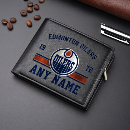 LIMITED EDITION - NEW CUSTOMIZED NHL03 EMO EDMONTON LEATHER WALLET