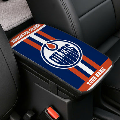 LIMITED EDITION - NEW CUSTOMIZED NHL03 EMO EDMONTON OILERS CAR ARMREST PAD COVER