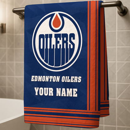LIMITED EDITION - NEW CUSTOMIZED NHL03 EMO EDMONTON OILERS BEACH & BATH TOWEL