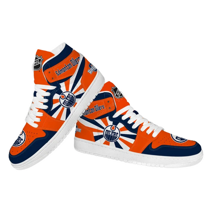 LIMITED EDITION - NEW CUSTOMIZED NHL03 ED OILERS AIR JORDAN SNEAKERS