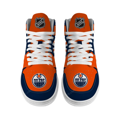 LIMITED EDITION - NEW CUSTOMIZED NHL03 ED OILERS AIR JORDAN SNEAKERS