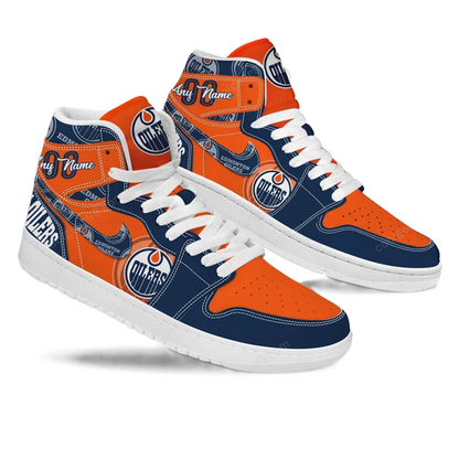 LIMITED EDITION - NEW CUSTOMIZED NHL03 ED OILERS AIR JORDAN SNEAKERS